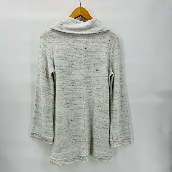 Anthropologie x Maeve Womens Risa Hacci Tunic Small Heather Gray White Cowl Neck - Picture 8 of 12